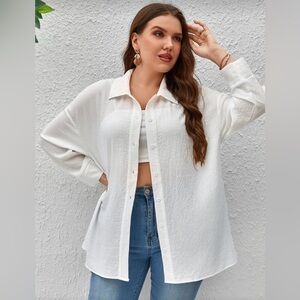 Women's White Button-Up Top